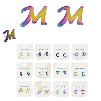 Initial Stainless Steel Earrings 0066R (12 units)
