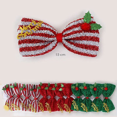 Jumbo Size Christmas Theme Hair Bow 2296 (12 units)