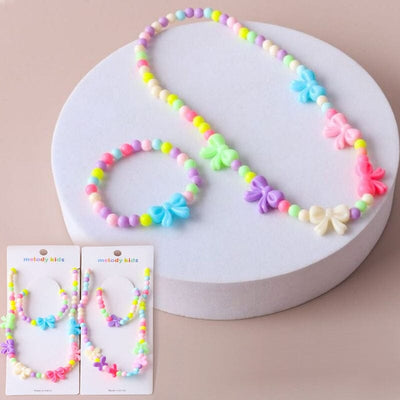 Kid's Bow Butterfly Necklace Bracelet Set 0204 ( 12 units)