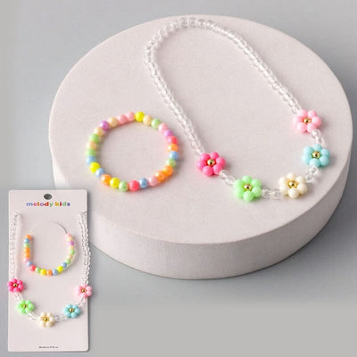 Kid's Bow Flower Necklace Bracelet Set 0187 ( 12 units)