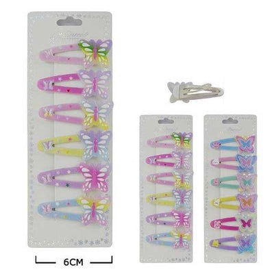 Kid's Butterfly 6PC Snap Pin Set 767M (12 units)