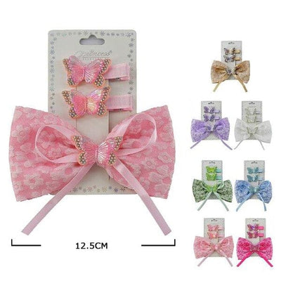 Kid's Butterfly Bow Pin Set 554M (12 units)