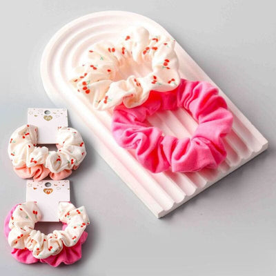 Kid's Cherry Cotton Dual Scrunchies 0284 (12 units)