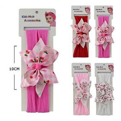 Kid's Cherry Printed Bow Headband 3234M (12 units)