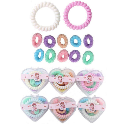 Kids Hair Tie Set With Heart Case 2051 (12 units)