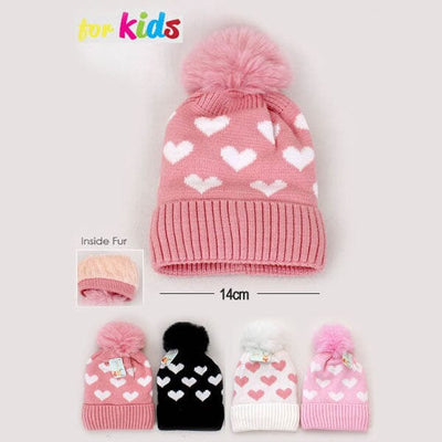 Kid's Heart Pattern Beanie 2184 (12 units)