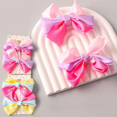 Kid's Letter Block Triple Bow Hair Clip 2894 (12 units)