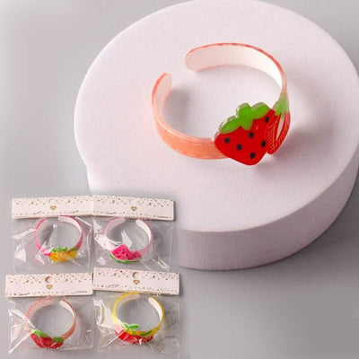 Kid's Plastic Flat Fruit Bangle Bracelets 6078 (12 units)