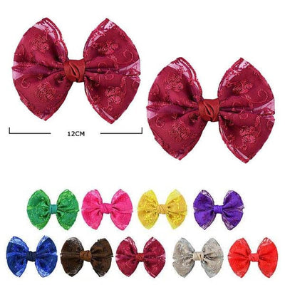 Lace Layered Hair Bow 1086D ( 24 units)