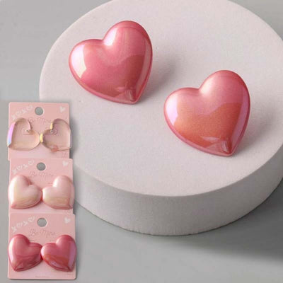 Large Plastic Heart Post Earrings 37742 (12 units)