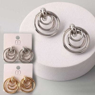 Layered Ring Doorknocker Earring 37868GS (12 units)