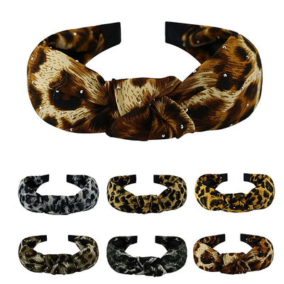 Leopard Printed Knot Headband 51187BG (12 units)