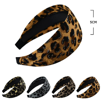 Leopard Printed Wide Headband 51188BG (12 units)
