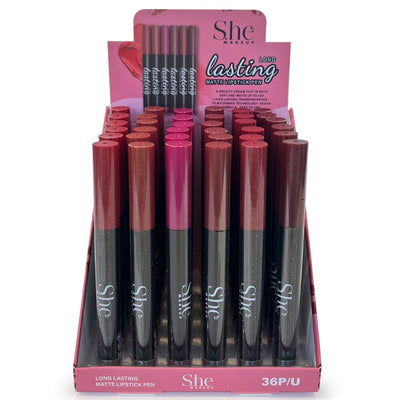 Long Lasting Matte Lipstick Pen Red A (36 units)