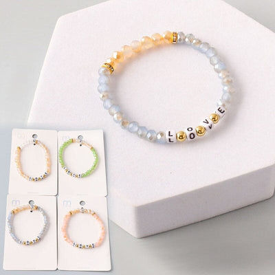 Love Crystal Beaded Bracelet 17605 (12 units)