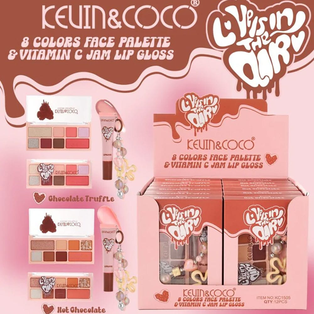 Love Is In The Air 8 Color Palette & Lip Gloss (12 units
