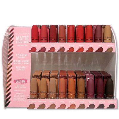 Matte Lipstick 18 Colors Display + Free Testers (1 unit)