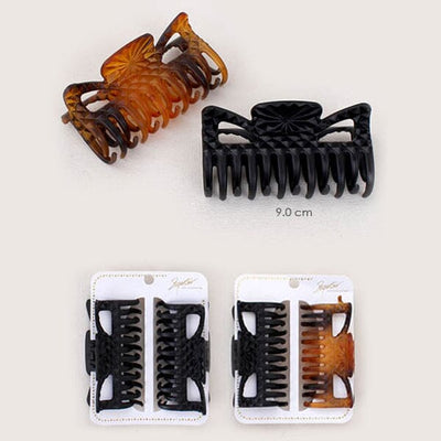 Matte Rectangle 2PC Hair Jaw Clip 2482-00X (12 units)