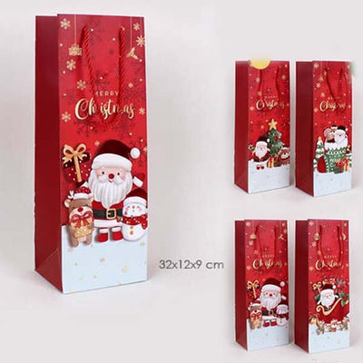 Merry Christmas Santa Friends Wine Gift Bag 2284 (12 units)