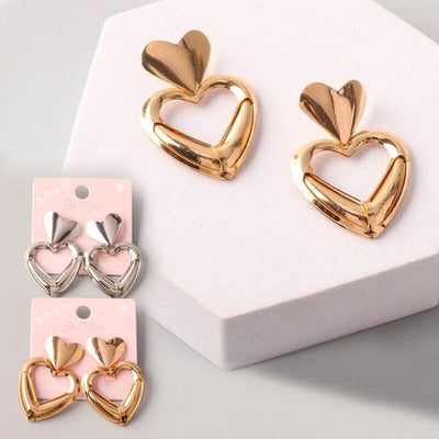 Metal Heart Doorknocker Earrings 37758 (12 units)