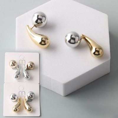 Metal Teardrop Ball Back Earring 38983 (12 units)