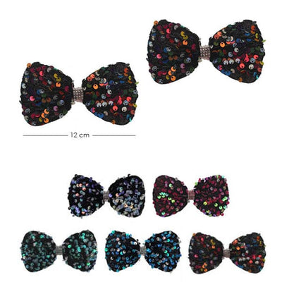 Metallic Sequin Hair Bow 8235-001 (24 units)