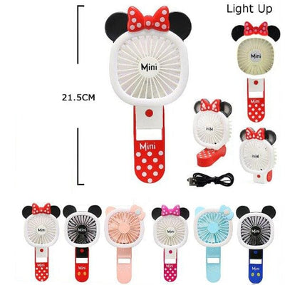 Mini Handheld Rechargeable USB Fan With LED Light 5007 (6 units)
