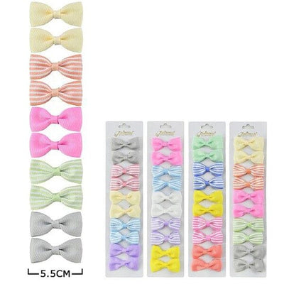 Mini Pastel Tone 10PC Hair Bow 40007P (12 units)