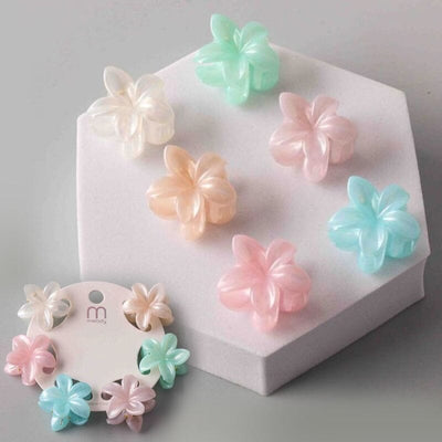 Mini Pearlized Plumeria Claw Clips Set 11052 (12 units)