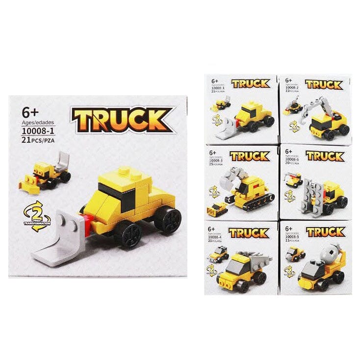 Mini Truck Building Blocks – 2-in-1 Construction Vehicle Set 2330 (12 ...