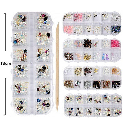 Mixed 3D Nail Art Gem Decoration 834J (12 units)