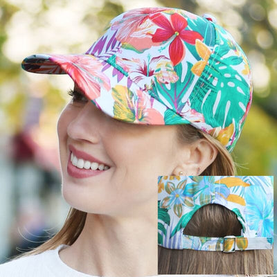 Mixed Floral & Leaves Baseball Cap 100% Cotton 521 Green (1 unit)