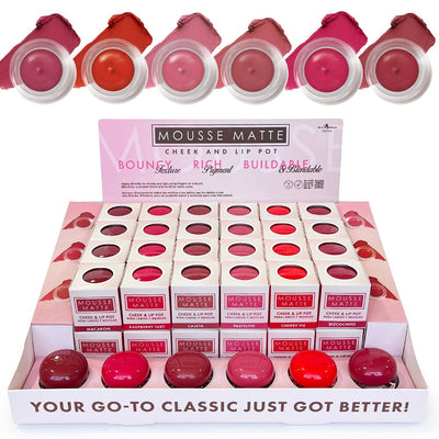 Mousse Matte Cheek & Lip Pot Display With 6PC Free Tester (48 units)