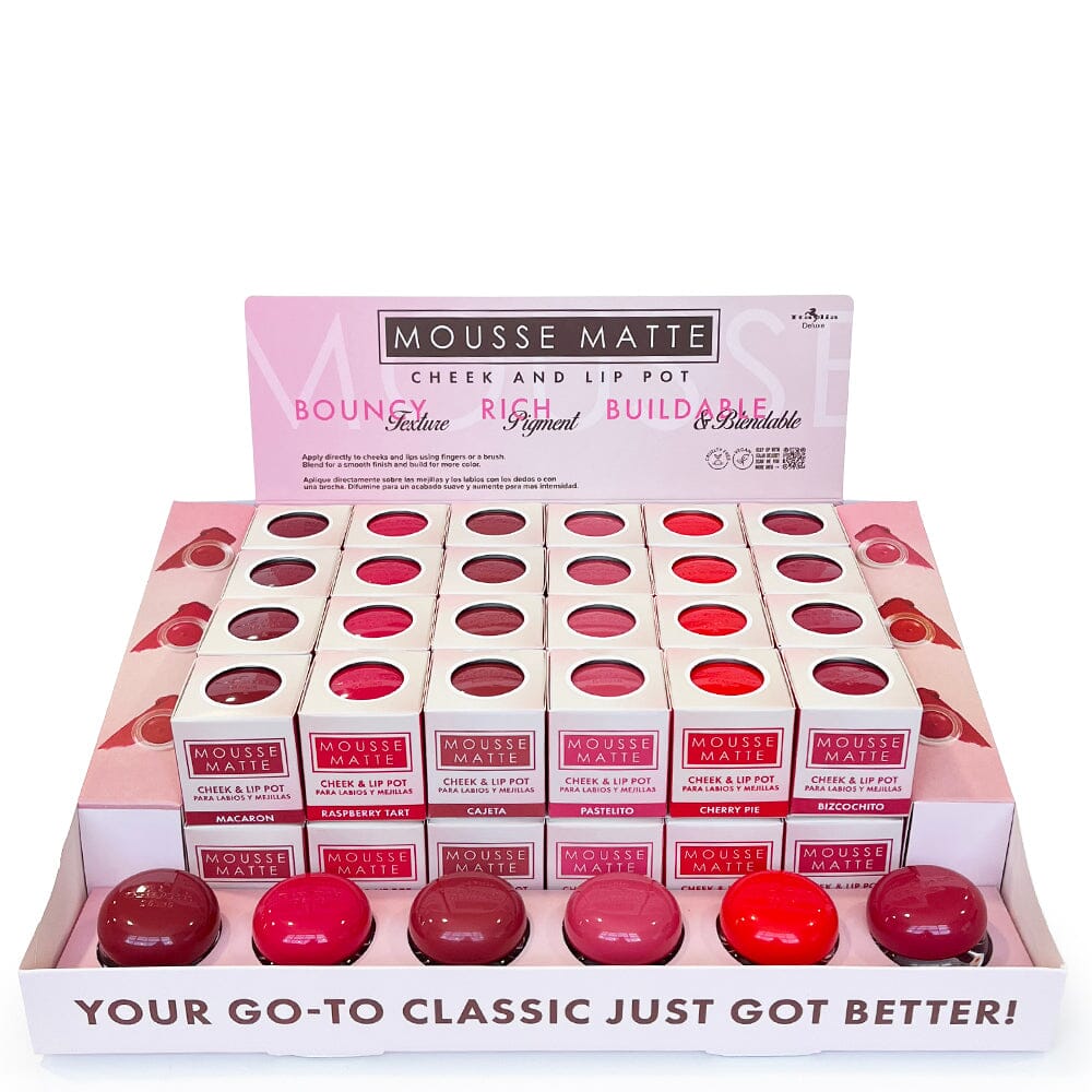 Mousse Matte Cheek & Lip Pot Display With 6PC Free Tester (48