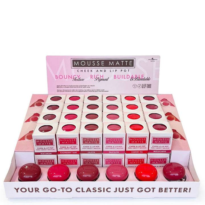 Mousse Matte Cheek & Lip Pot Display With 6PC Free Tester (48