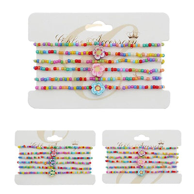 Multi Color Beads Bracelets 1438R (12 units)