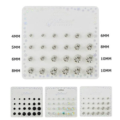 Multi Size Stud Earrings 1002BKG (12 units)