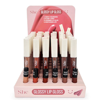 Nude Tone Glossy Lip Gloss (36 units)