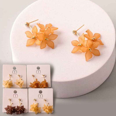 Opaque Plumeria Tassel Drop Earring 39059 (12 units)