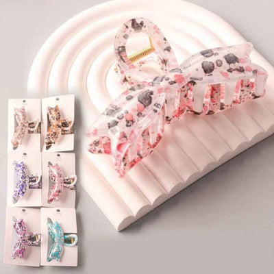 Paint Splattered Bow Claw Clip 11140 (12 units)