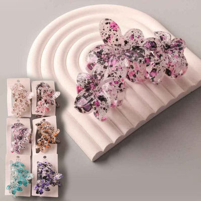 Paint Splattered Flower Claw Clip 11141 (12 units)