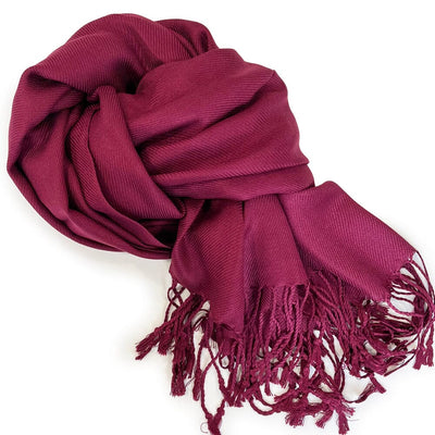 Pashmina Solid Color Shawl Wrap Scarf - Burgundy (1 unit)