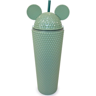 Pastel Studded Ear Tumbler Cup With Straw - Green (1 unit)