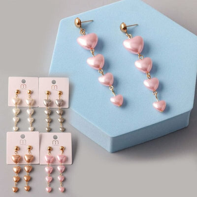 Pearl Heart Chain Drop Earring 37509 (12 units)