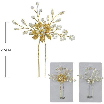 Pearl & Rhinestone Hair Stick 10040GS (12 units)