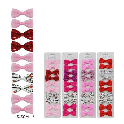 Pink Tone 10PC Mini Hair Bow 6209 (12 units)