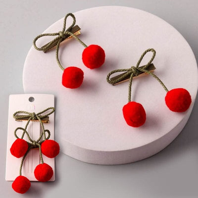 Pom Cherry Hair Clip Pin 13140 (12 units)