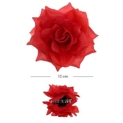 Red Rose Flower Jaw Clip 3051 (12 units)