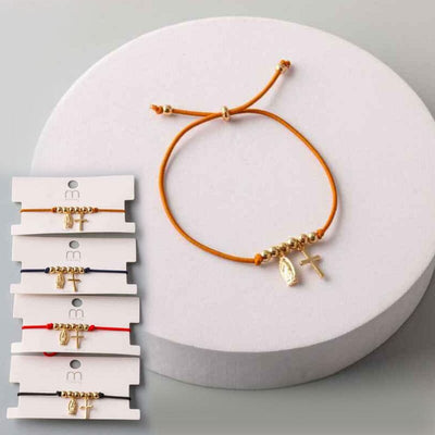 Religious Charm Beaded String Bracelets 18302 (12 units)