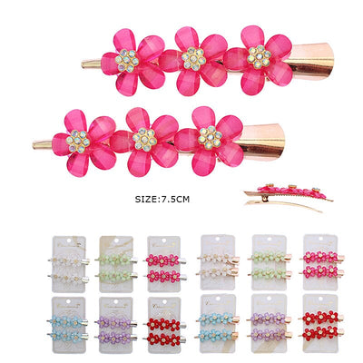 Rhinestone 2 PC Hair Clip 0475R (12 units)